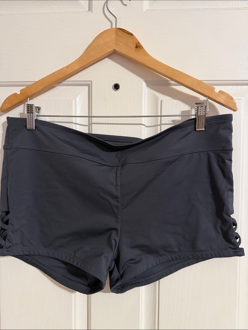 Women’s Kona Sol Charcoal Swim Shorts with Side Cutouts